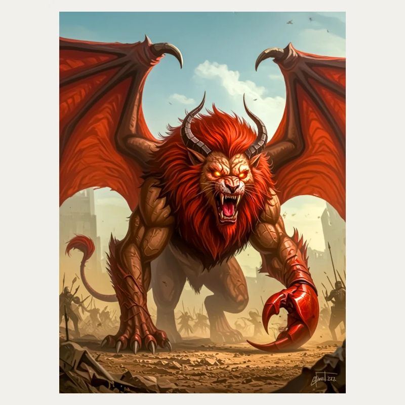 Manticore, lion-bodied desert predator