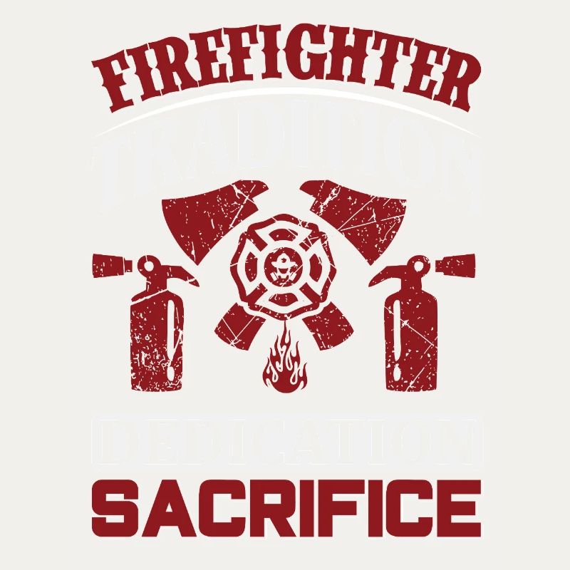 Fire brigade tradition with helmet and fire extinguisher