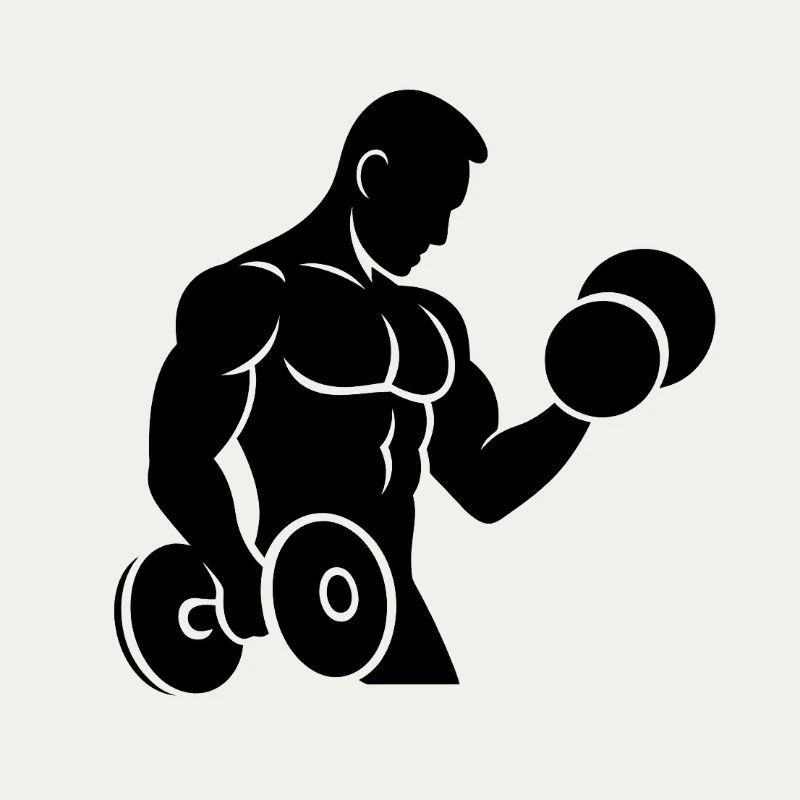 Muscle man doing strength training