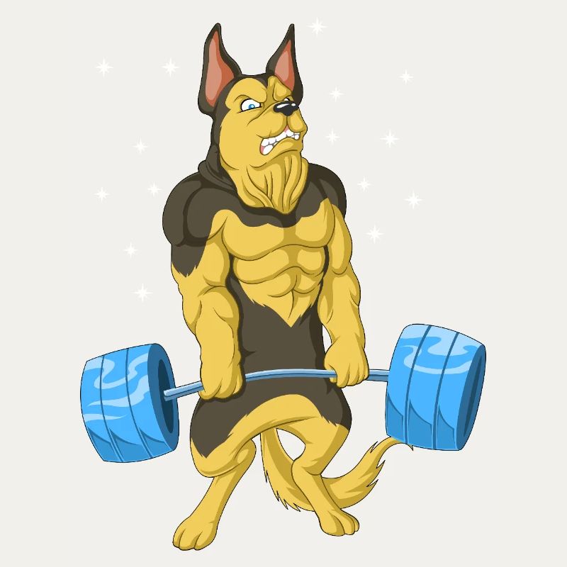 German Shepherd Weightlifting