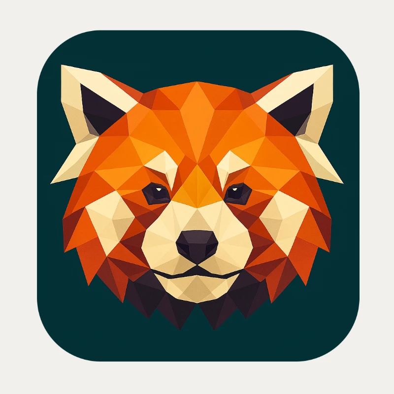 Red Panda Head Low Poly