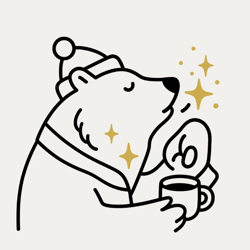 Star Glitter Bear Coffee Magic