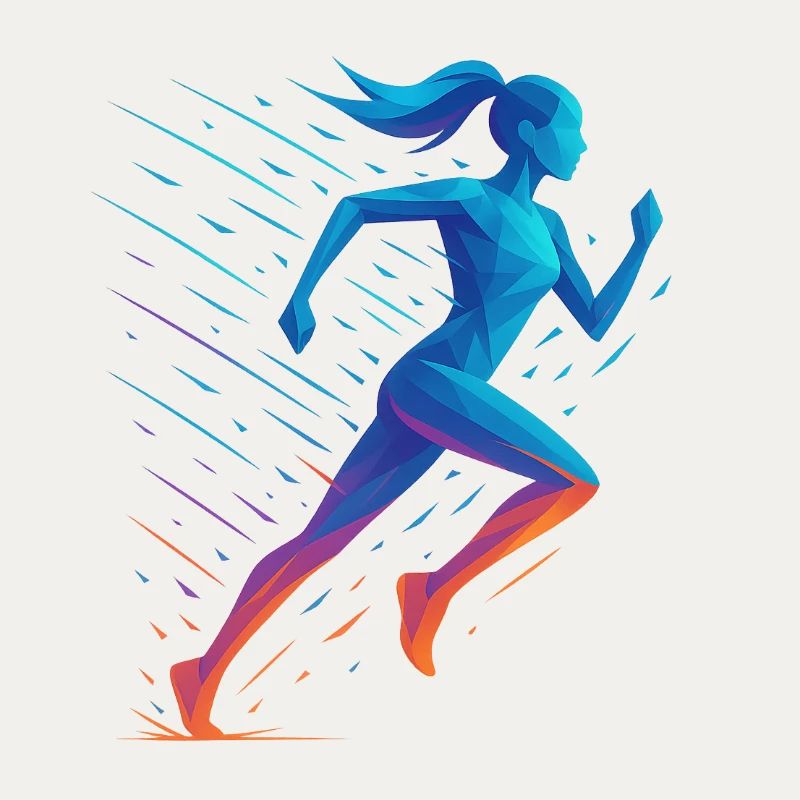 Geometric runner in motion