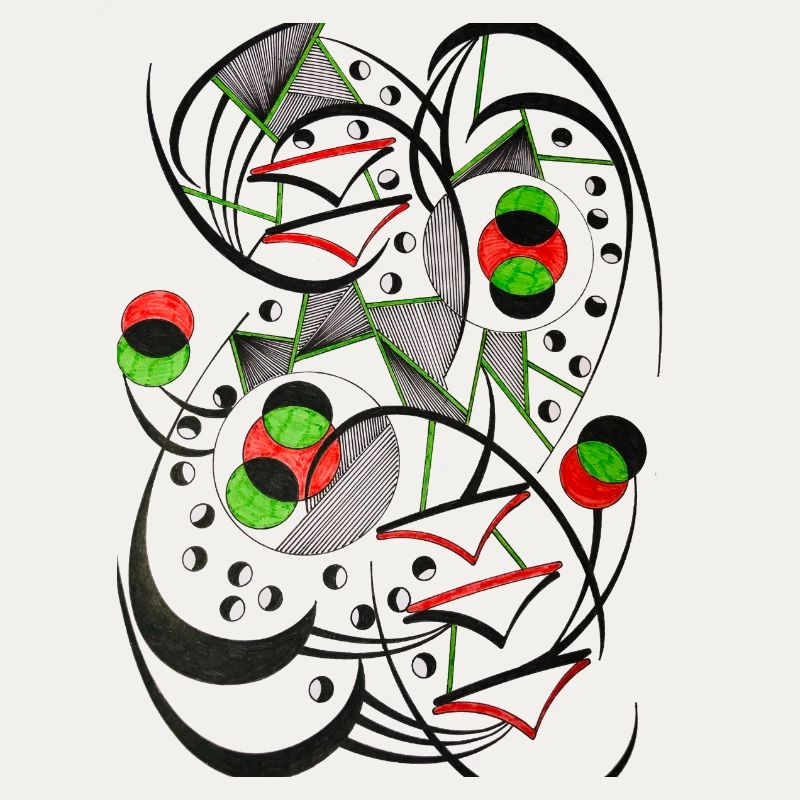 Circle Lines Chaos Abstract