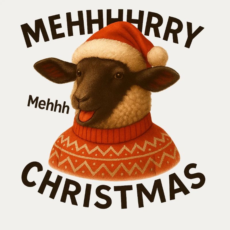 Meh Weihnachts-Schaf-Pullover