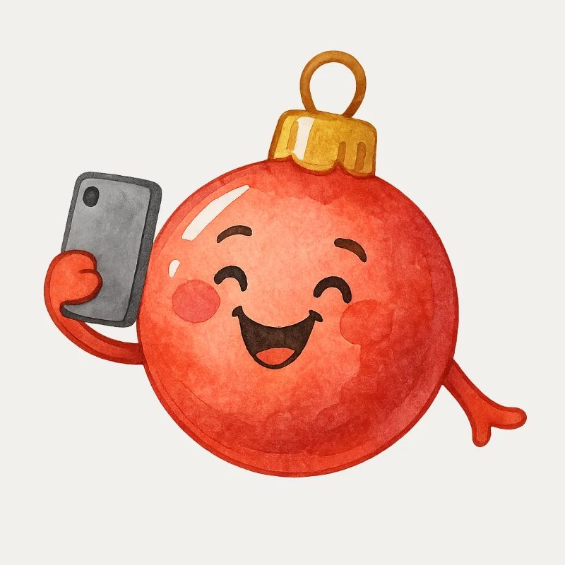 Fröhliche Weihnachtskugel Selfie