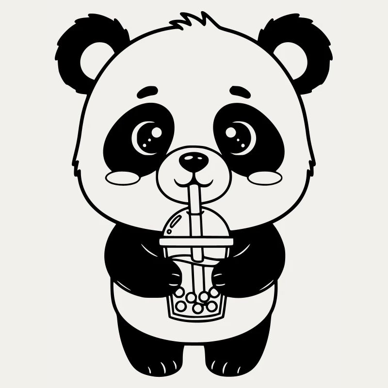 Panda mit Trinkbecher