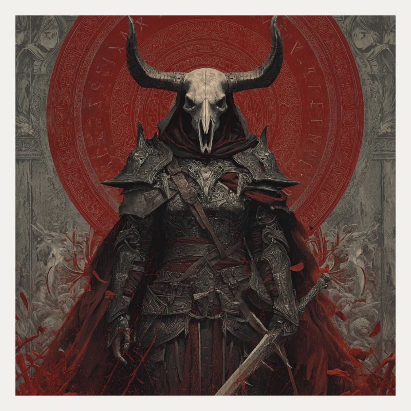 Dämonenkrieger mit Schädelhelm