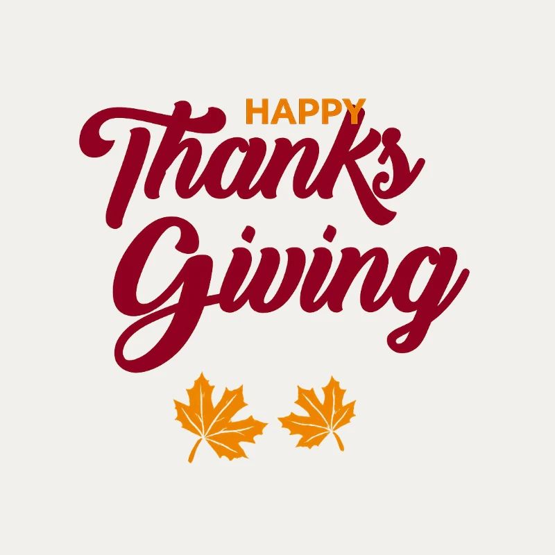Happy Thanksgiving Script with Leaves