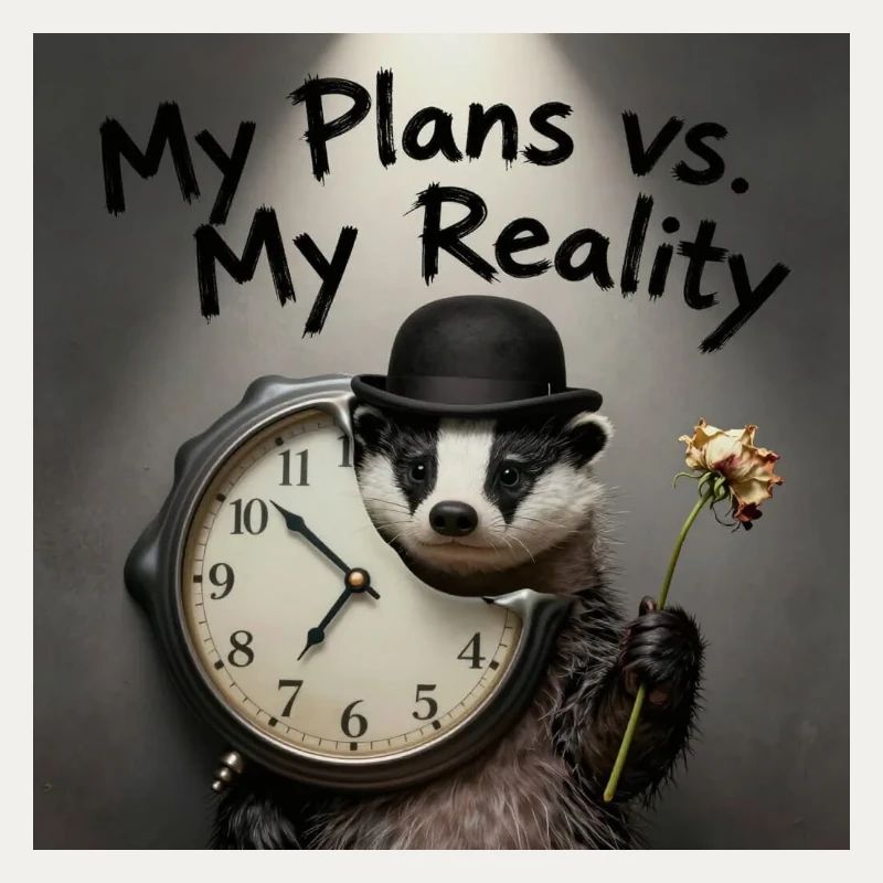 My Plans vs Reality – Badger with Clock