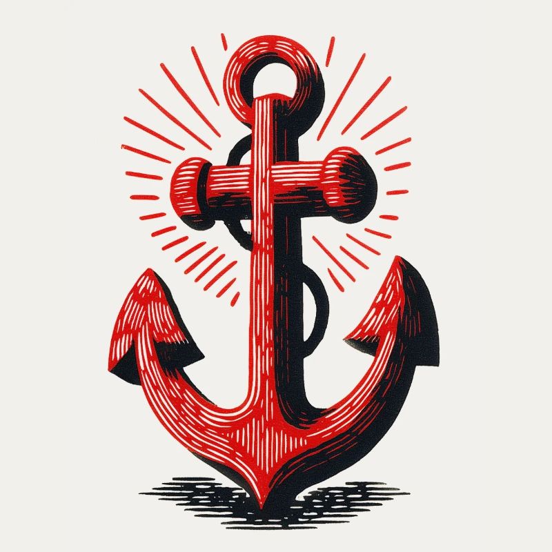 Red Anchor Sunbeam Pattern