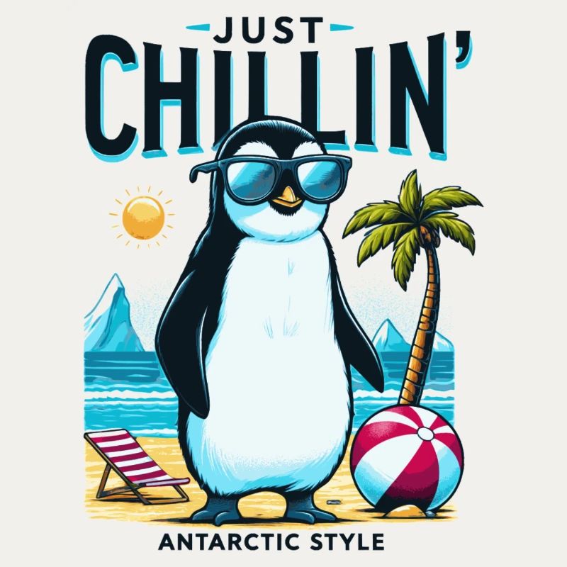 Antarktischer Strand-Pinguin mit Sonnenbrille
