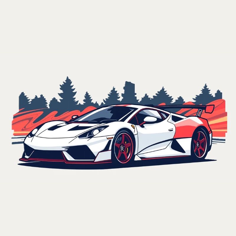 Racing supercar with a red accent