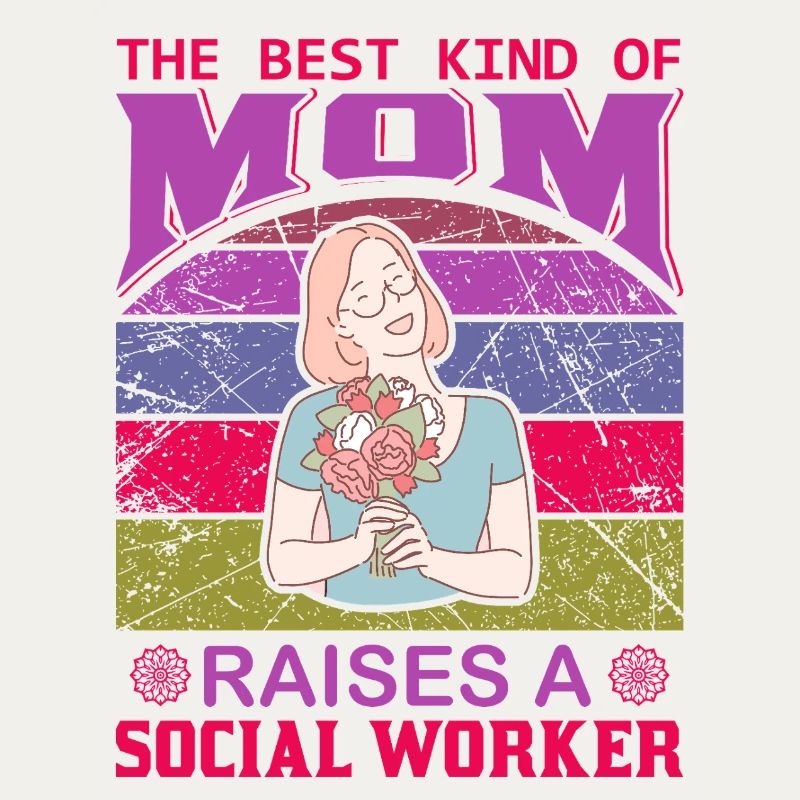 Beste Mutter zieht ein Sozialarbeiter-Hemd groß