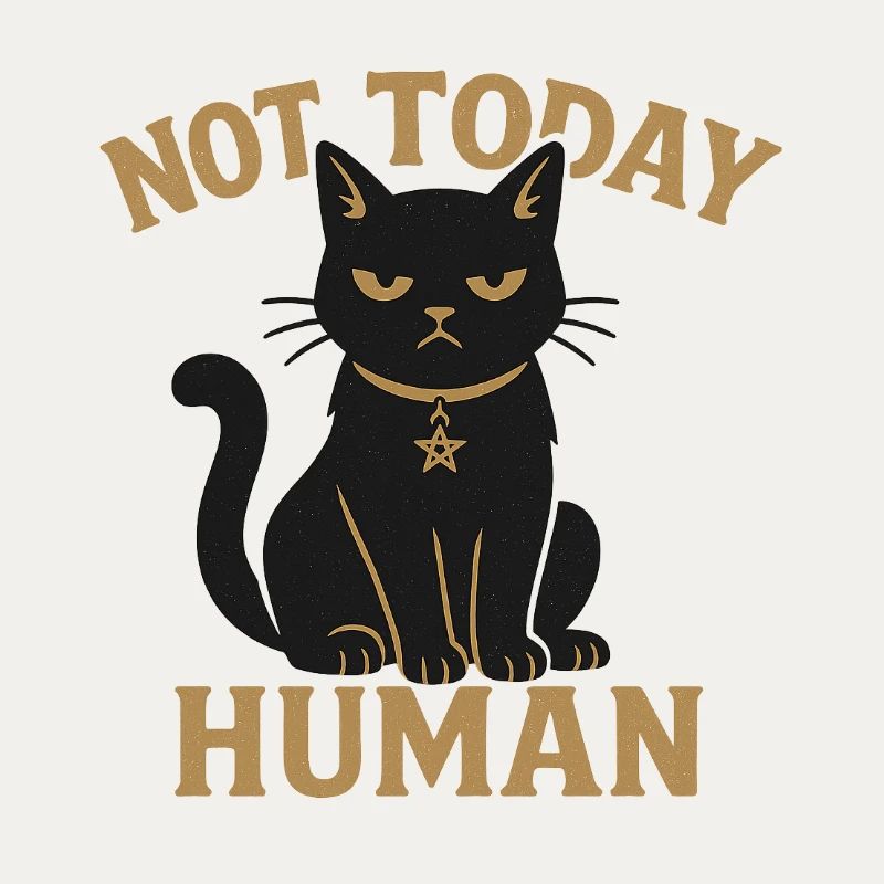 Not Today Human Schwarze Katze Sarkasmus