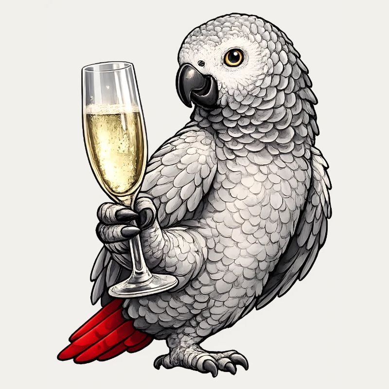 Graupapagei Sekt