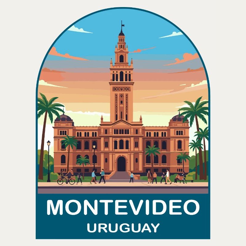 Montevideo Uruguay Palacio Salvo Reiseplakat