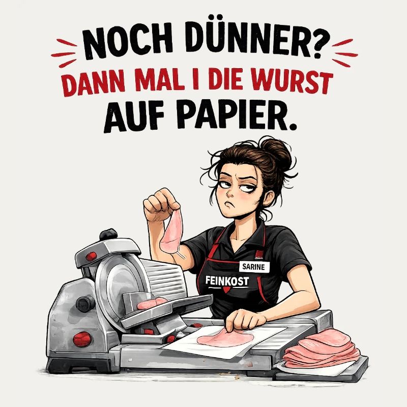 Noch dünner? Dann mal i die Wurst auf Papier.