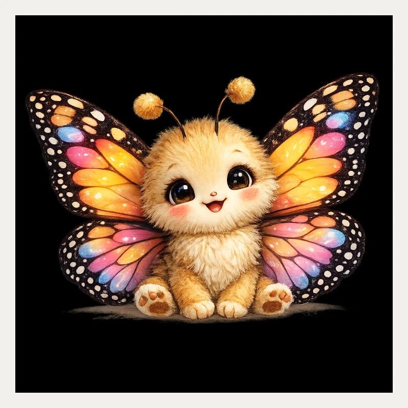 Bébé papillon avec ses ailes colorées