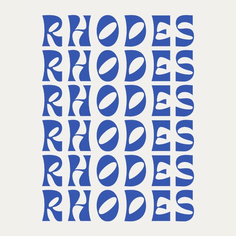 Rhodes Blue Typographic Pattern