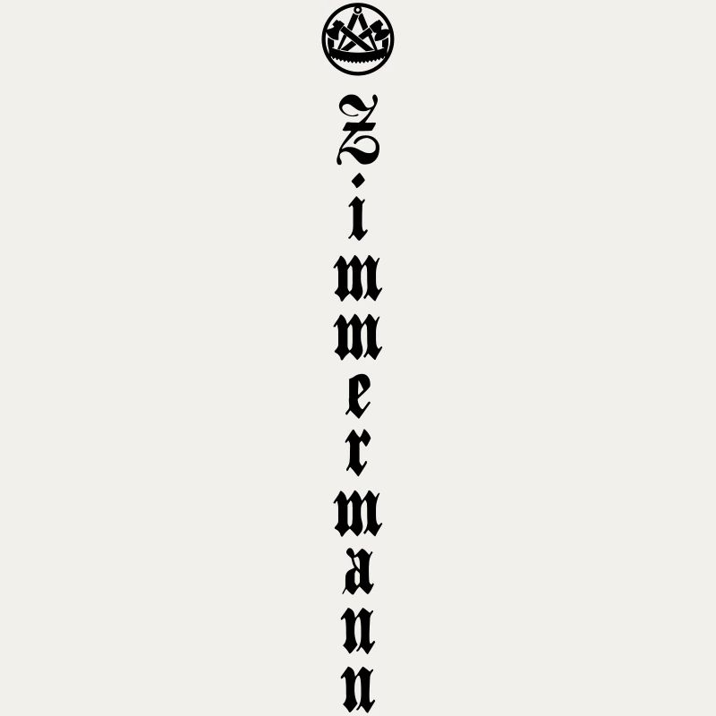 Symbole de charpentier avec écriture verticale
