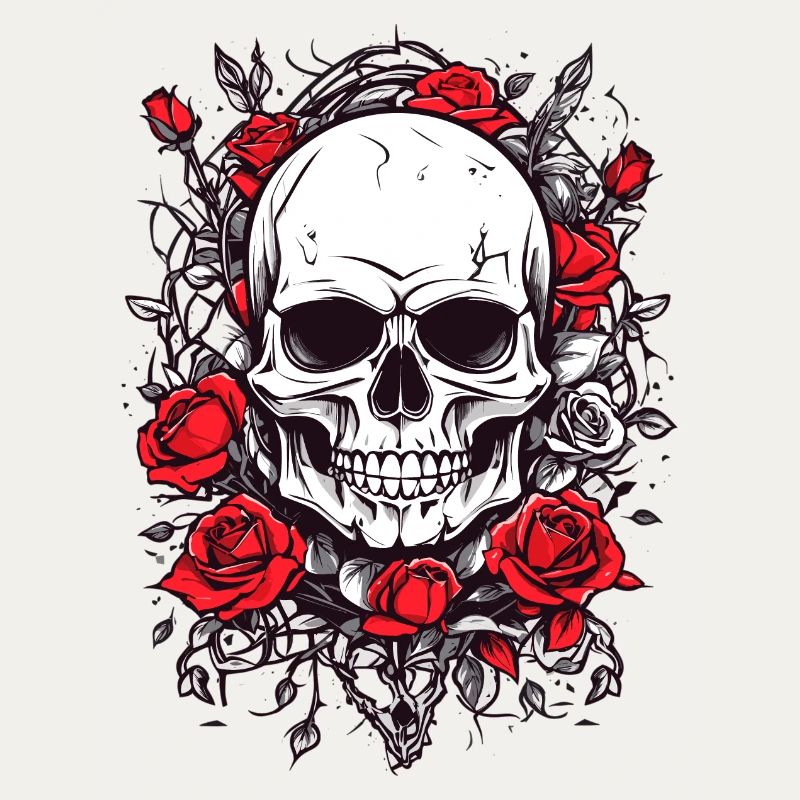 Skull with roses