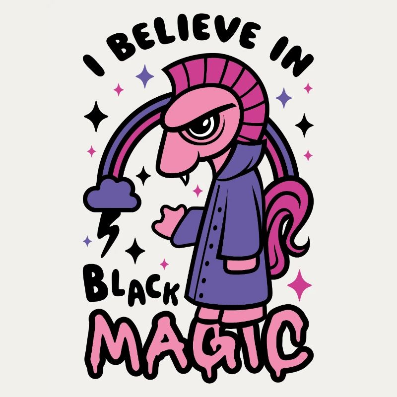Grumpy Dark Pony Believes in Black Magic