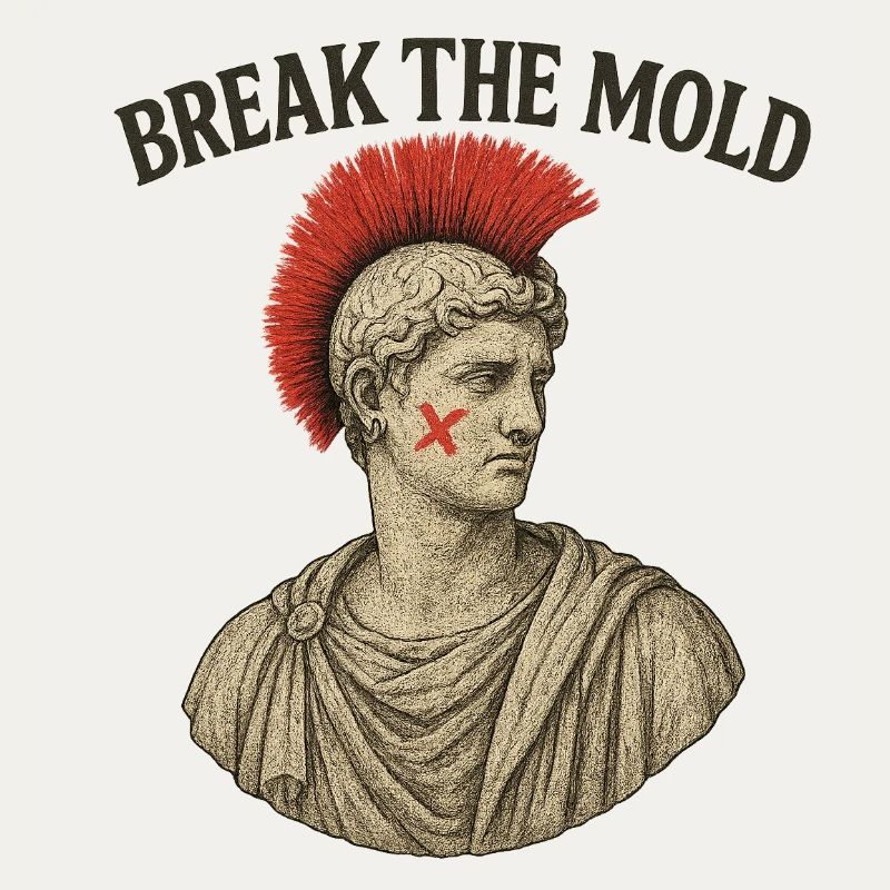 Ancient Bust with Bold Protest Motif