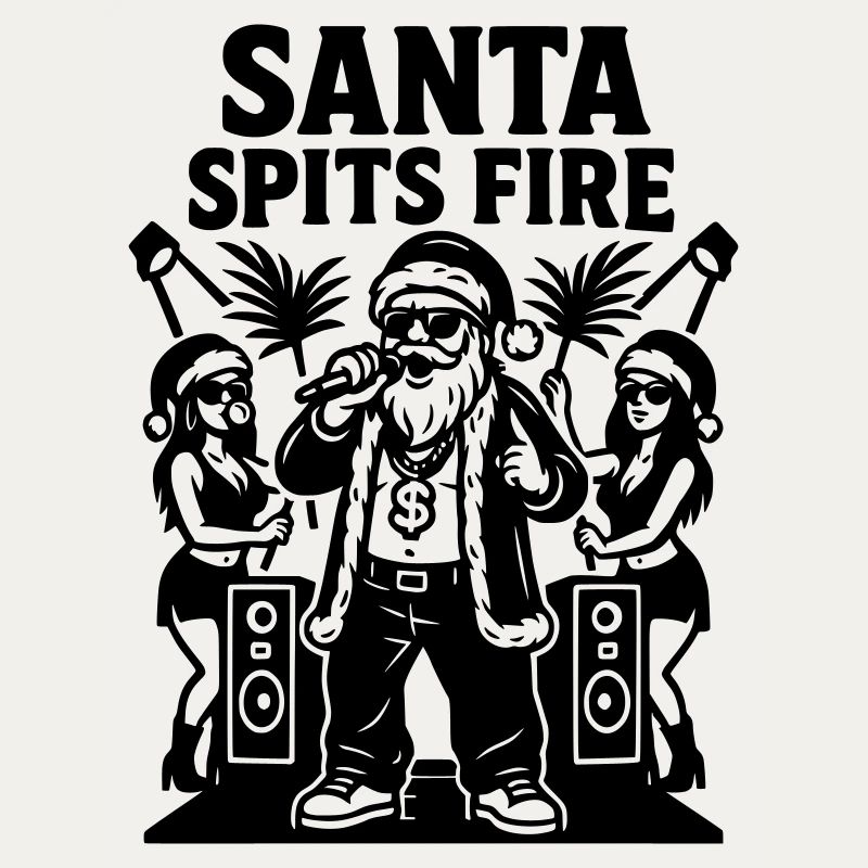 Rapper Santa Claus Santa Spits Fire