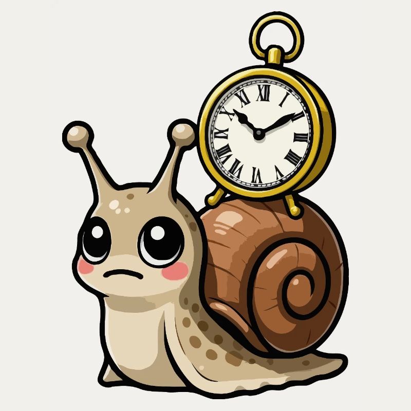 Snail with clock on shell
