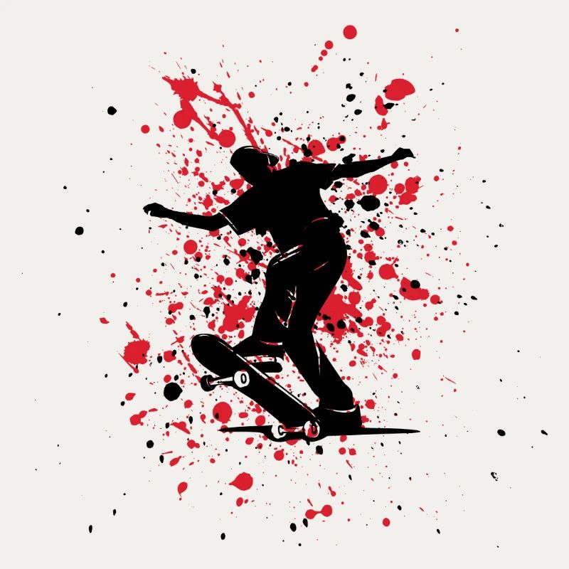 Rot-schwarzer Splash-Skater