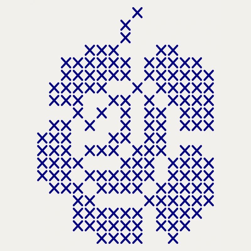 Blue Cross-Stitch Rose Pattern