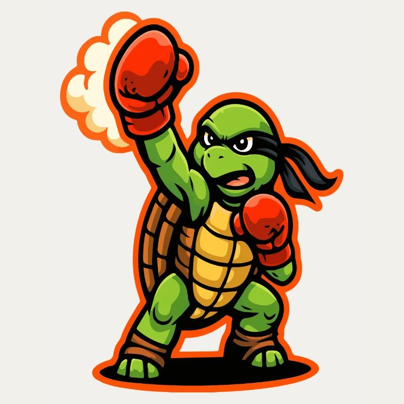 Boxing Turtle Fighter Power Punch Mascot