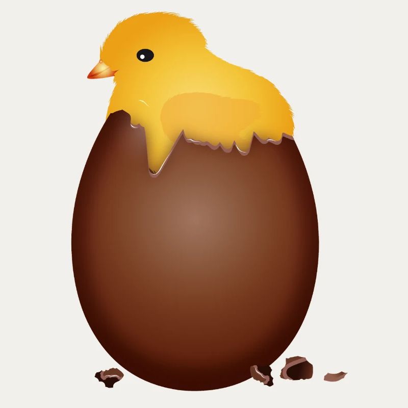 Chocolate Easter Egg with Cute Chick