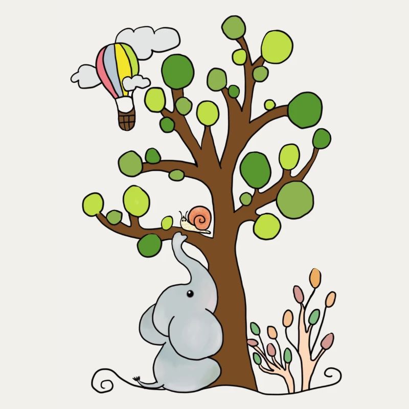 Elephant under the tree