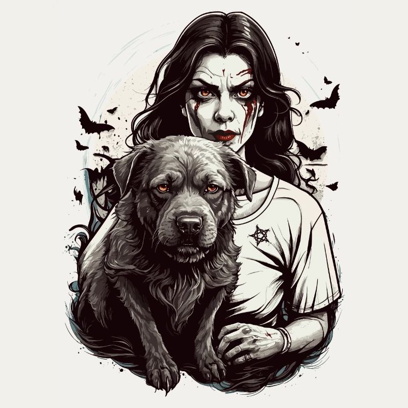 Vampire with dog