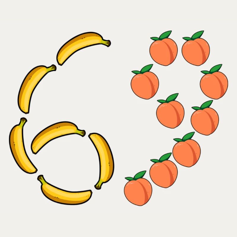 Fruchtmotiv Bananen und Pfirsiche