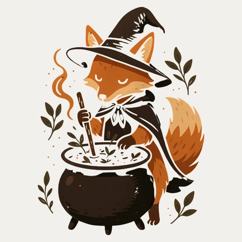 Magical Fox Witch Halloween Design