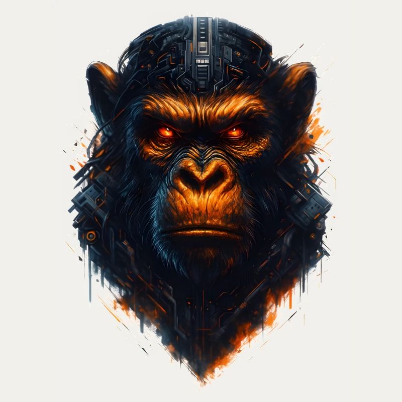 Cyberpunk Affe
