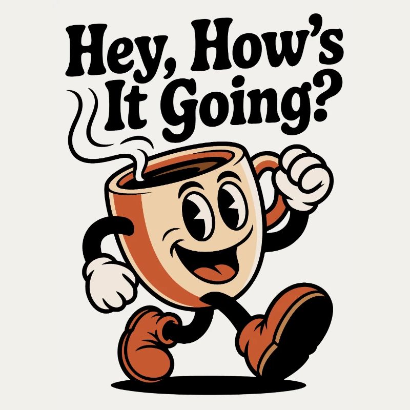 Laufender Kaffeebecher Mascot