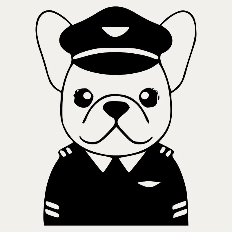 Frenchie Pilot Uniform Schwarz