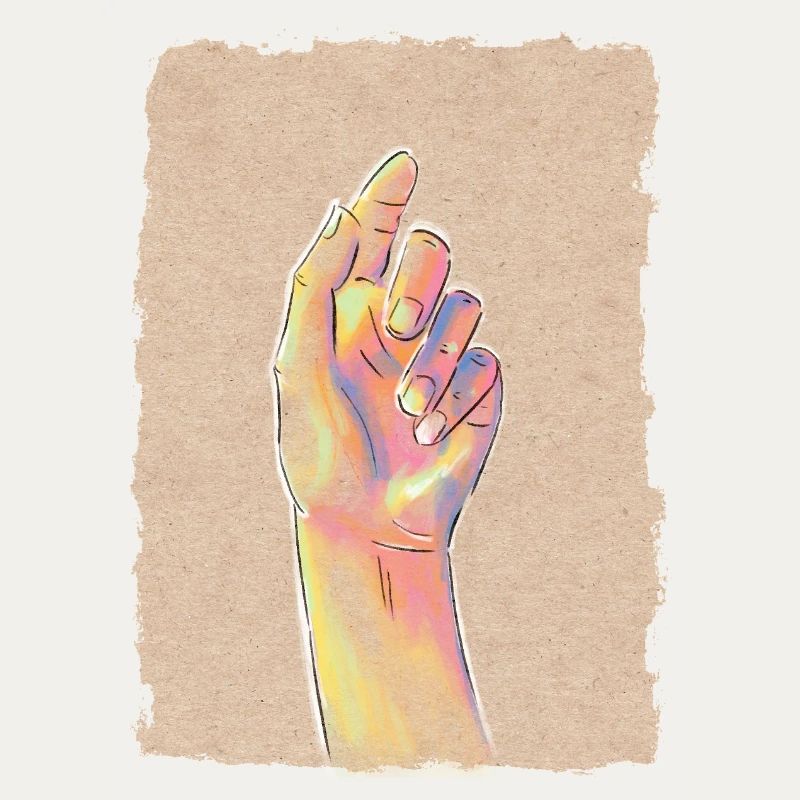 Pastel Rainbow Hand