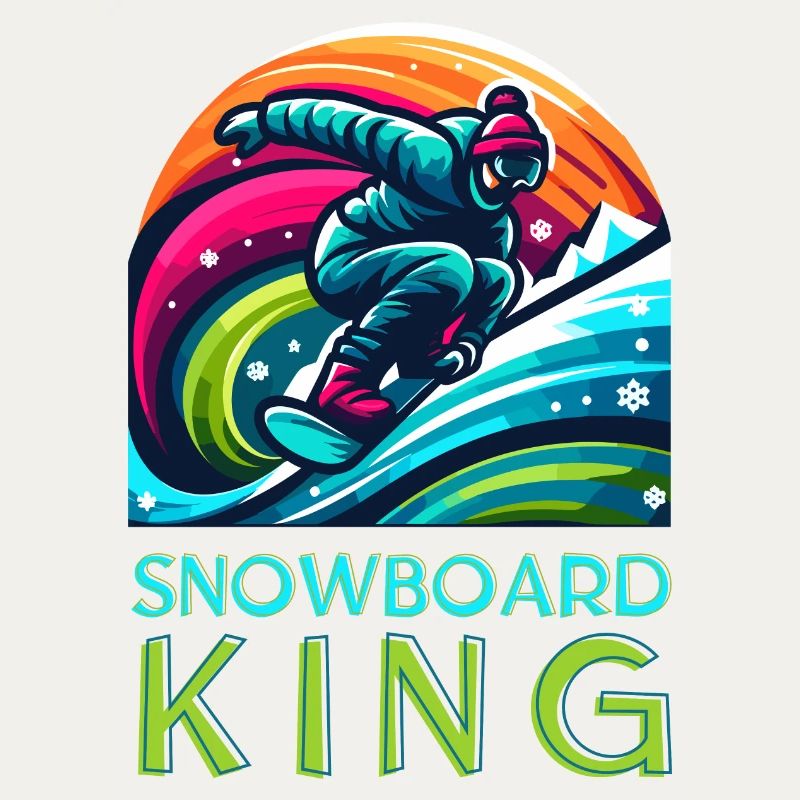 Lebendiges Snowboarden KIng Warrior Illustration