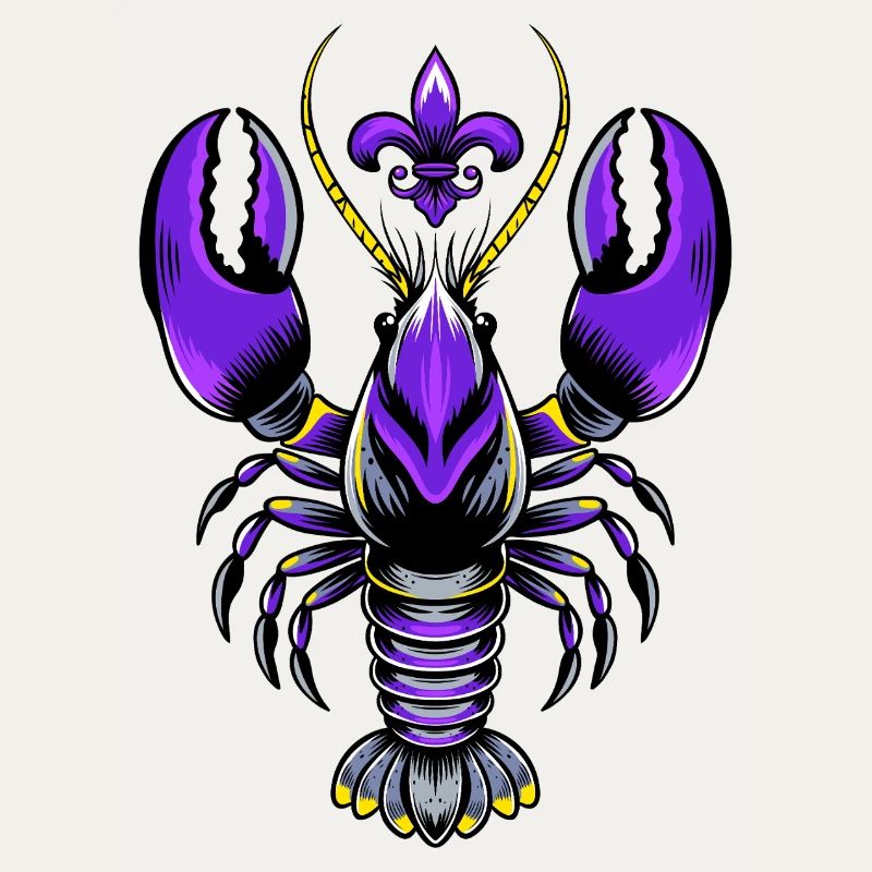 Mardi Gras Languste mit Fleur-de-Lis Design