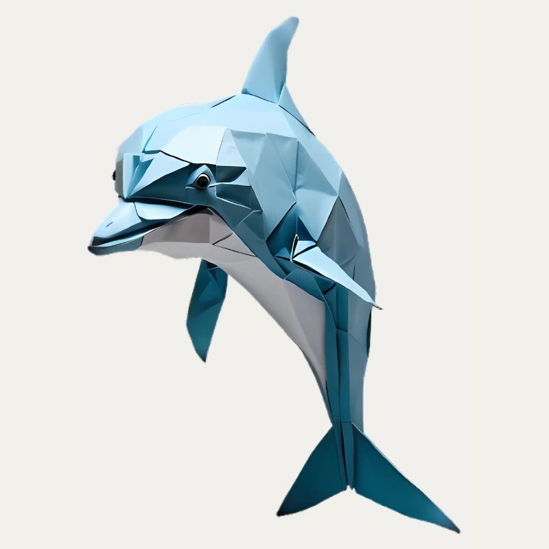 Blue Low-Poly Dolphin