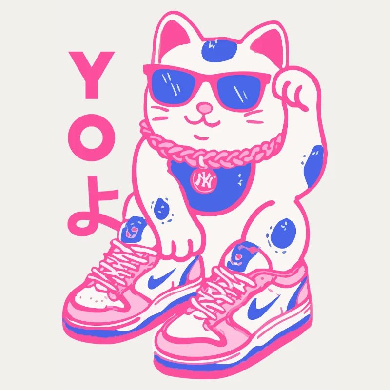 Neon Maneki Sneaker Katze