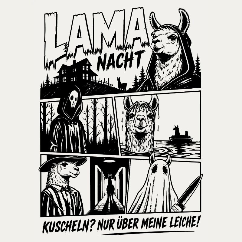 Lama Horror Szene Comic Grusel Design
