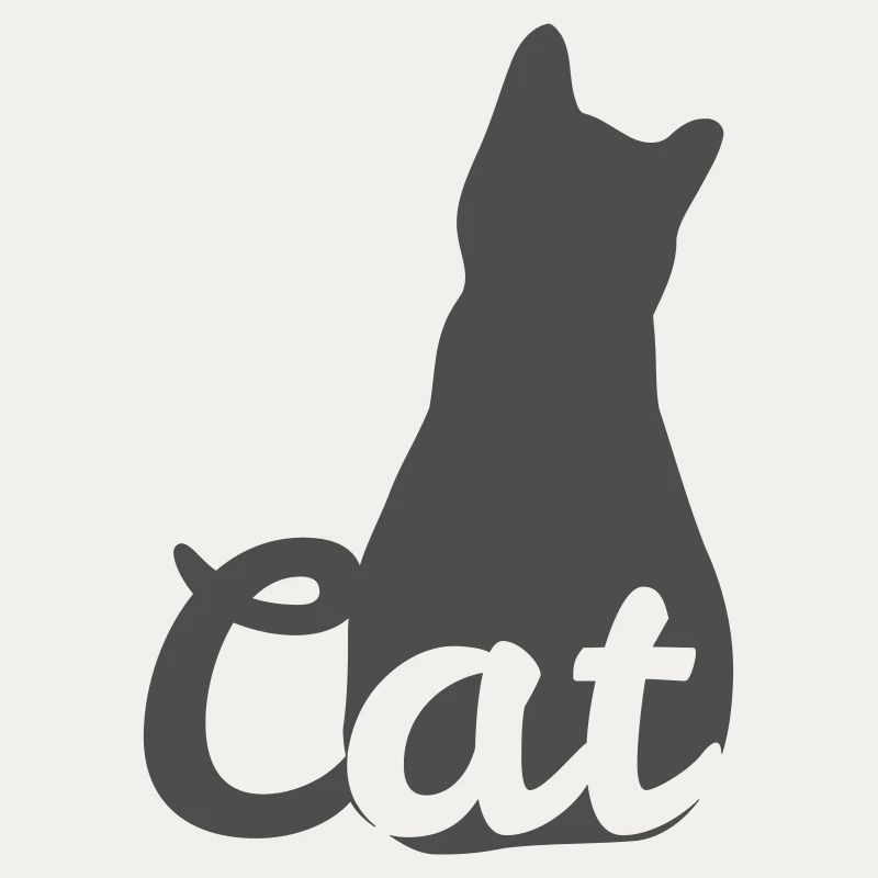 Cat silhouette with cat text