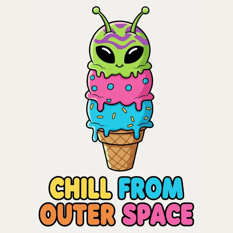 Cornet de crème glacée extraterrestre