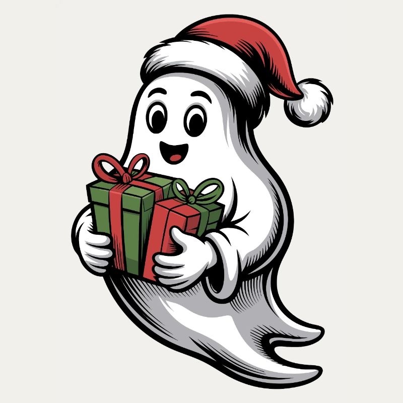 Weihnachtsgeist mit Geschenk